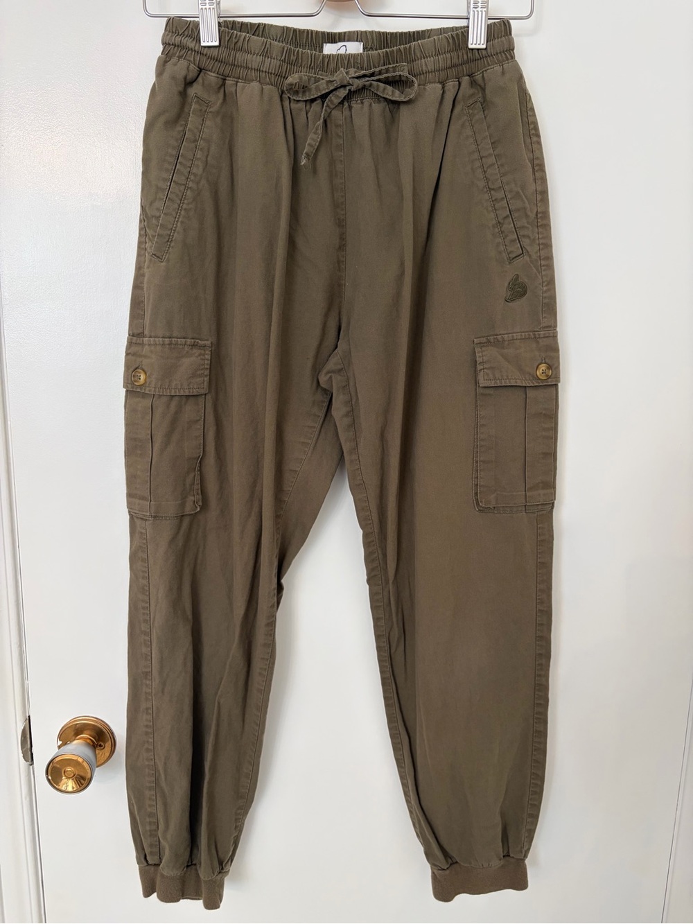 Kuwallatee Olive Drawstring Cargo Joggers for Women
